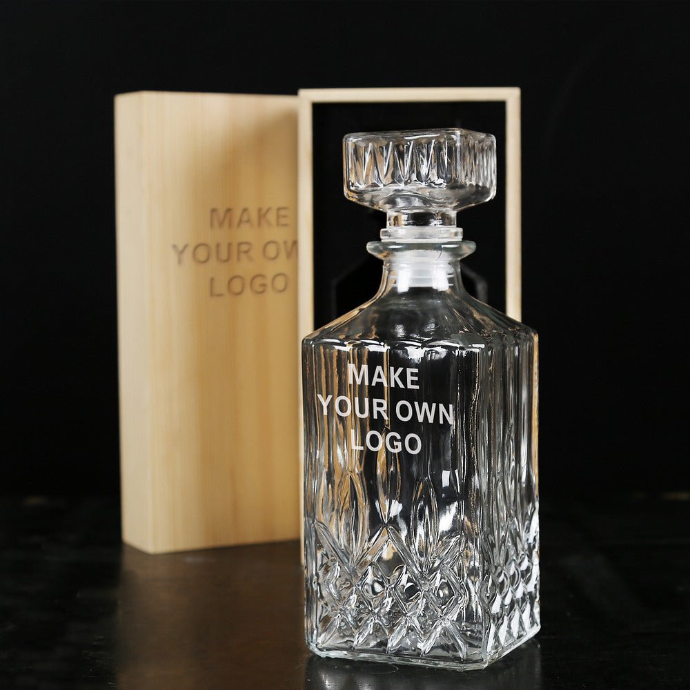 Unique Personalized Corporate Logo Whiskey Decanter Customized Decanter Gifts for Men by Groovy Guy