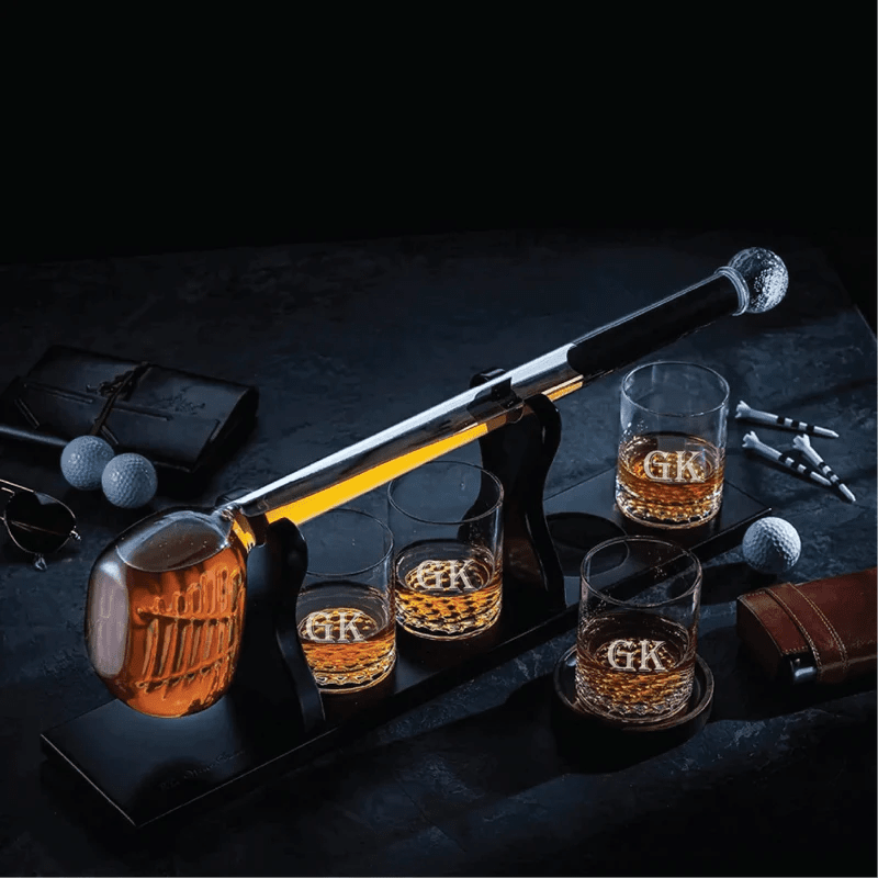 Custom Personalized Golf Club Whiskey Decanter - Golf - GroomsDay