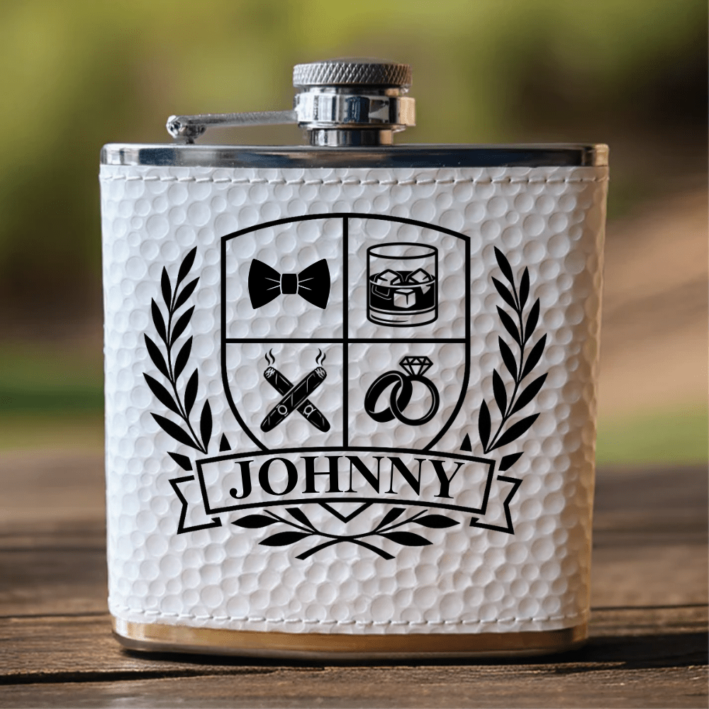 Groomsmen Crest Flask - Flask - GroomsDay