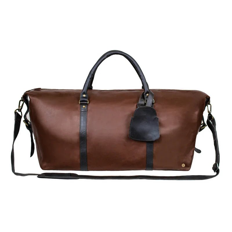 Two - Tone Leather Duffle - Duffel Bags - GroomsDay