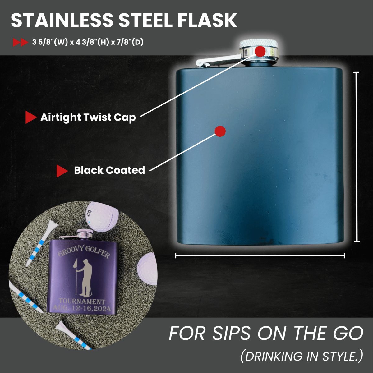 Champion Series Golf Bag Flask - Golf - GroomsDay