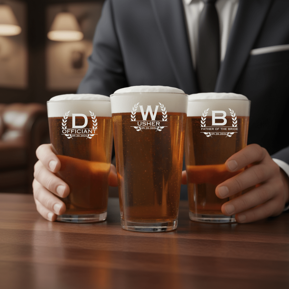 The Signature Groomsmen Pint Glass - Groomsmen - GroomsDay