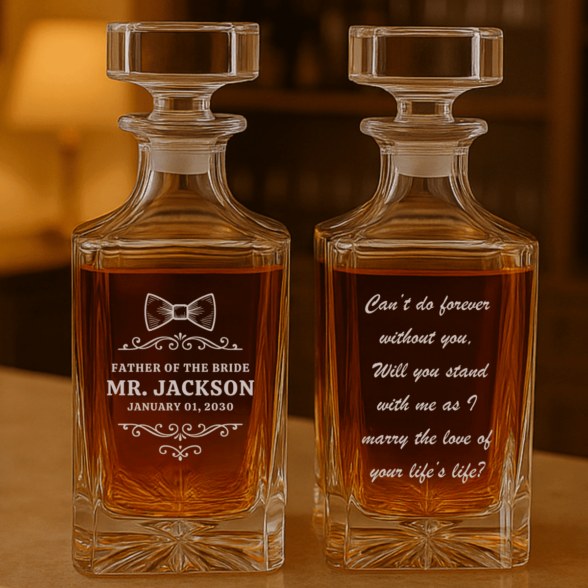 Unique Personalized The Wedding Wingman Decanter Customized Groomsman Gifts Gifts for Men by Groovy Guy