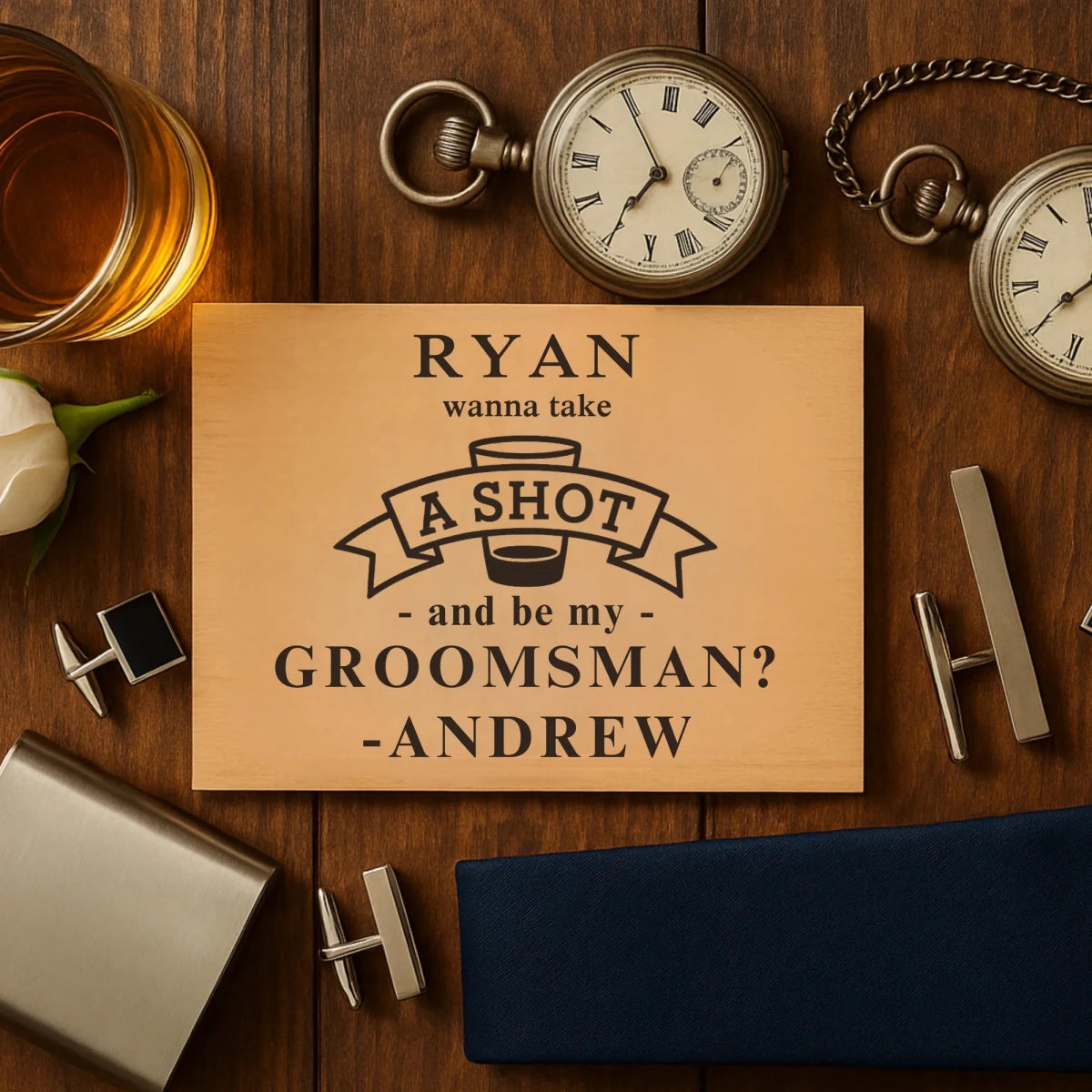 Suit Up Shot Proposal - Groomsmen Proposal - GroomsDay