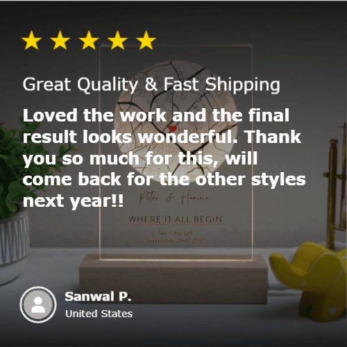 Where We Met Engraved Map - Anniversary - GroomsDay