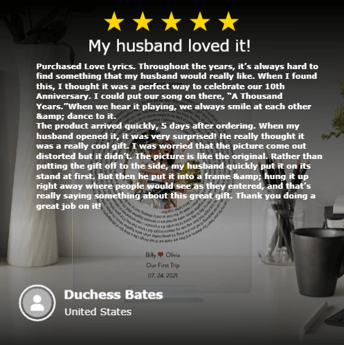 Personalized Love Song Plaque - Anniversary - GroomsDay