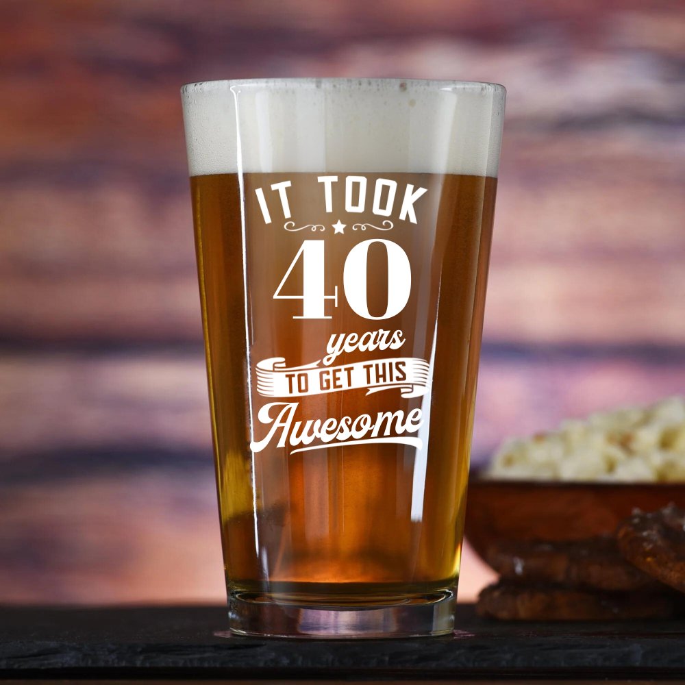40th Birthday Beer Pint Glass