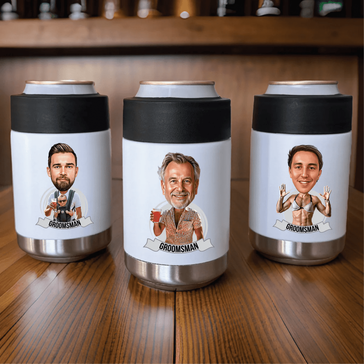 Custom Caricature Koozies - Bachelor Party - GroomsDay