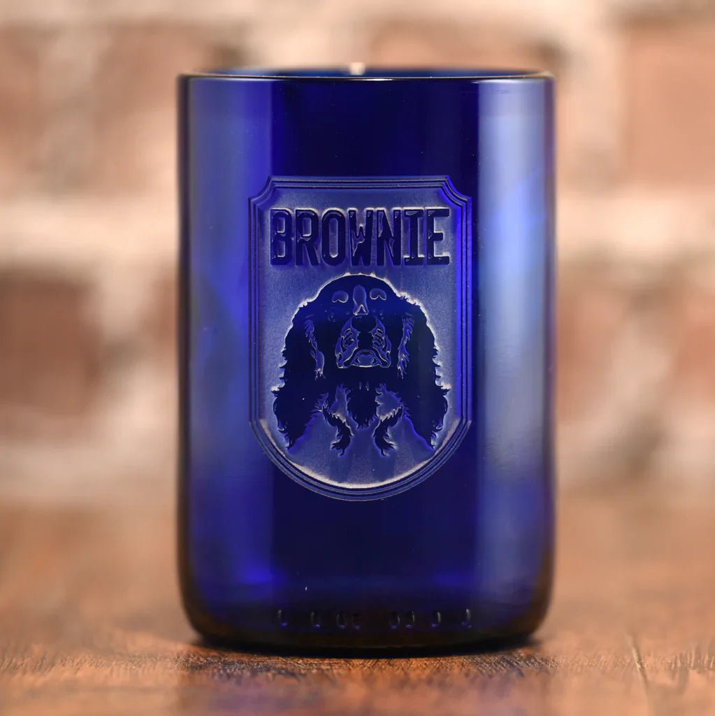 Custom Dog Breed Blue Cocktail Glass