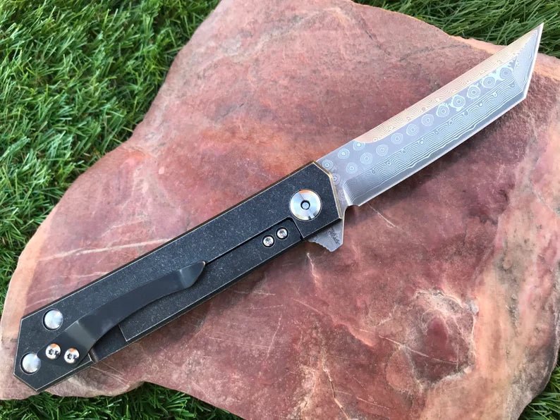 EDC Knife Damascus Blade - Knives - GroomsDay
