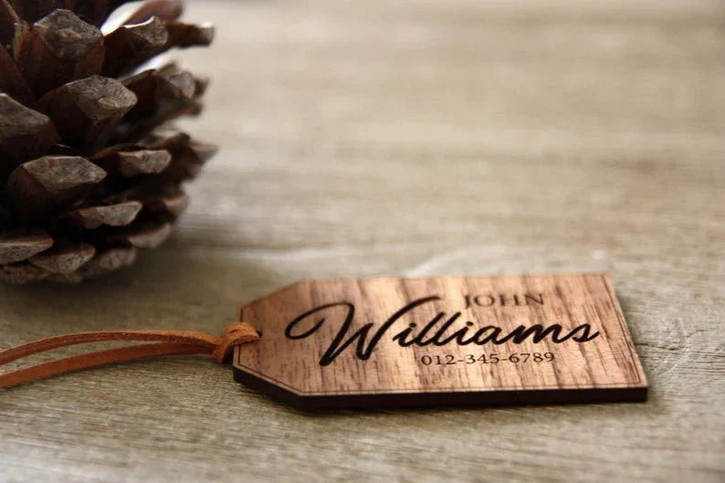 Elegant Personalized Golf Bag Tag with Tee Holder - Golf - GroomsDay