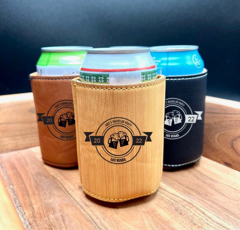 Custom Bachelor Party Can Cooler - Personalized Koozie - GroomsDay