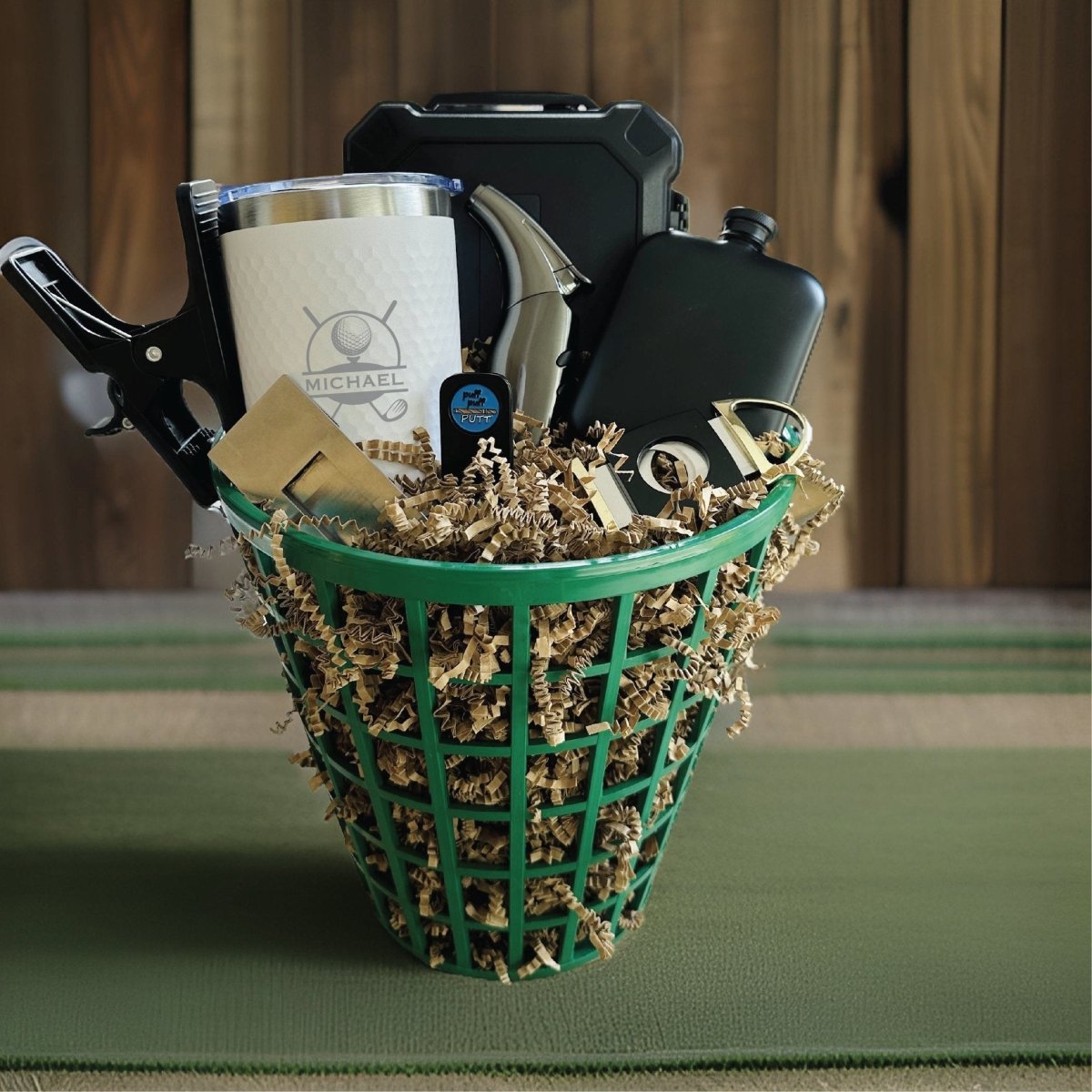 Cigar Lovers Golf Gift Basket - Gift Set - GroomsDay