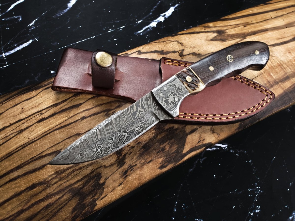 Damascus Steel Fixed Blade Knife - Damascus Knife - GroomsDay