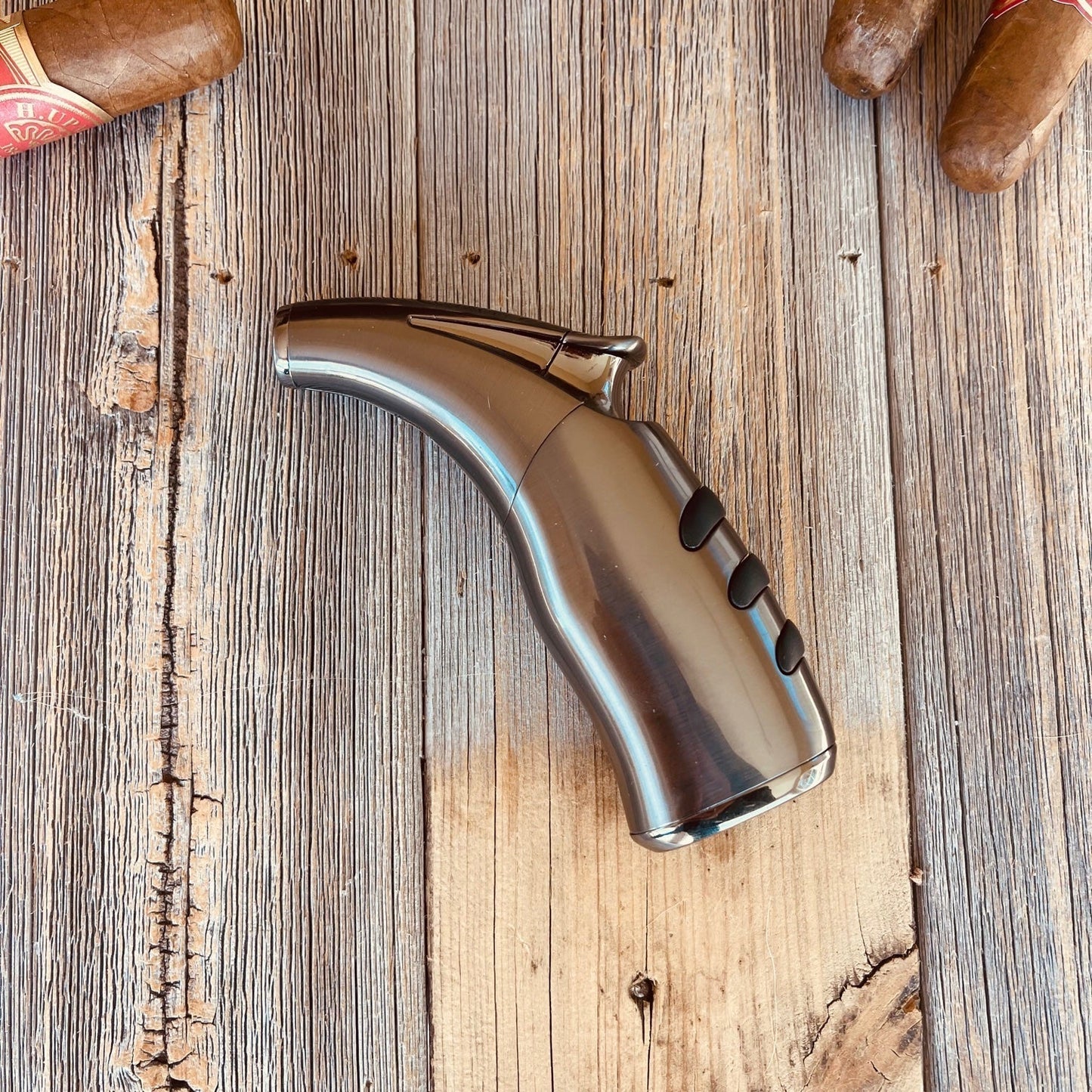 Powerful Silver Torch Lighter for Cigars Lighter