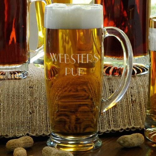 Custom Engraved Beer Mug on GroomsDay.com Bar