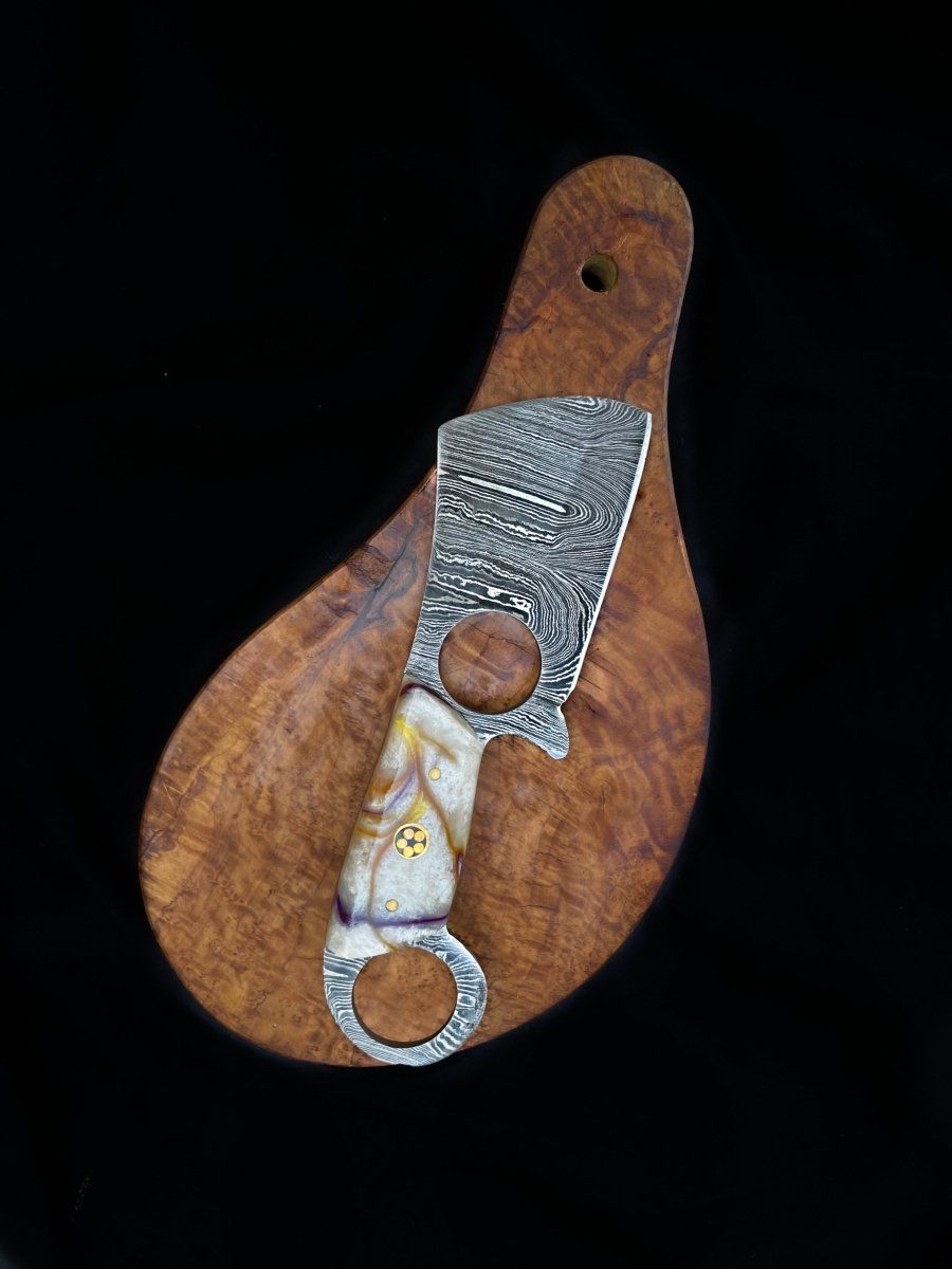 Damascus Chopper Knife - Damascus Knife - GroomsDay
