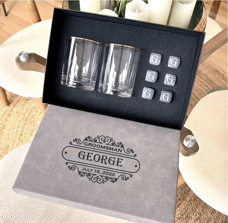 Golden Groomsmen Gift Set - Whiskey - GroomsDay