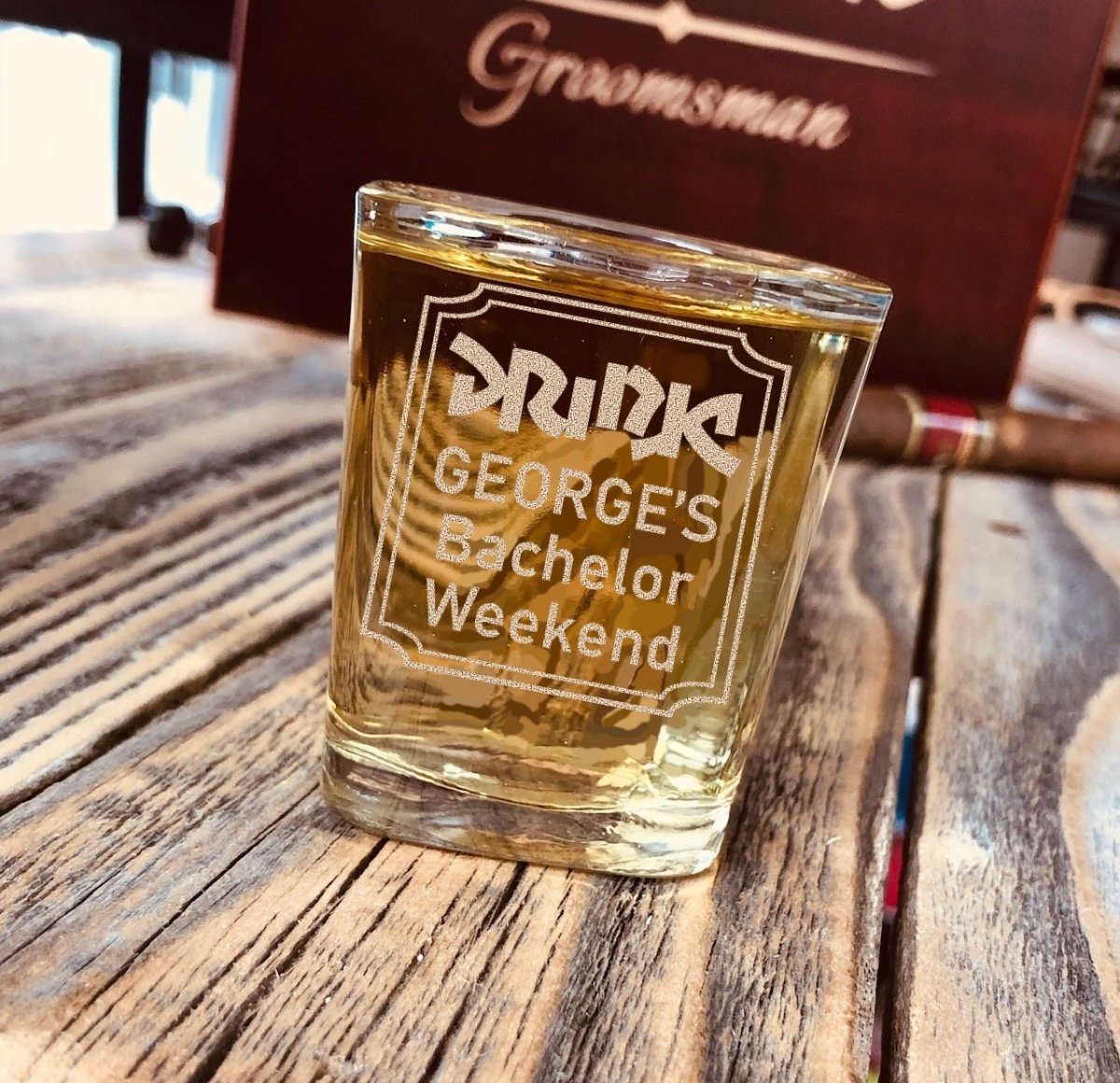 Shots Fired - Personalized Bachelor Party Shot Glass - GroomsDay