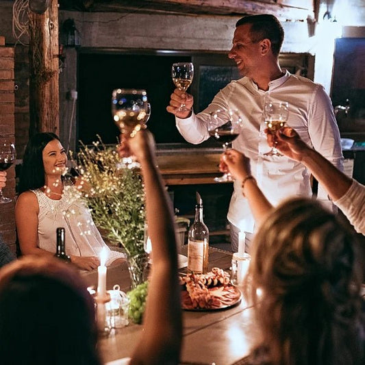 A group of friends having a toast in a party