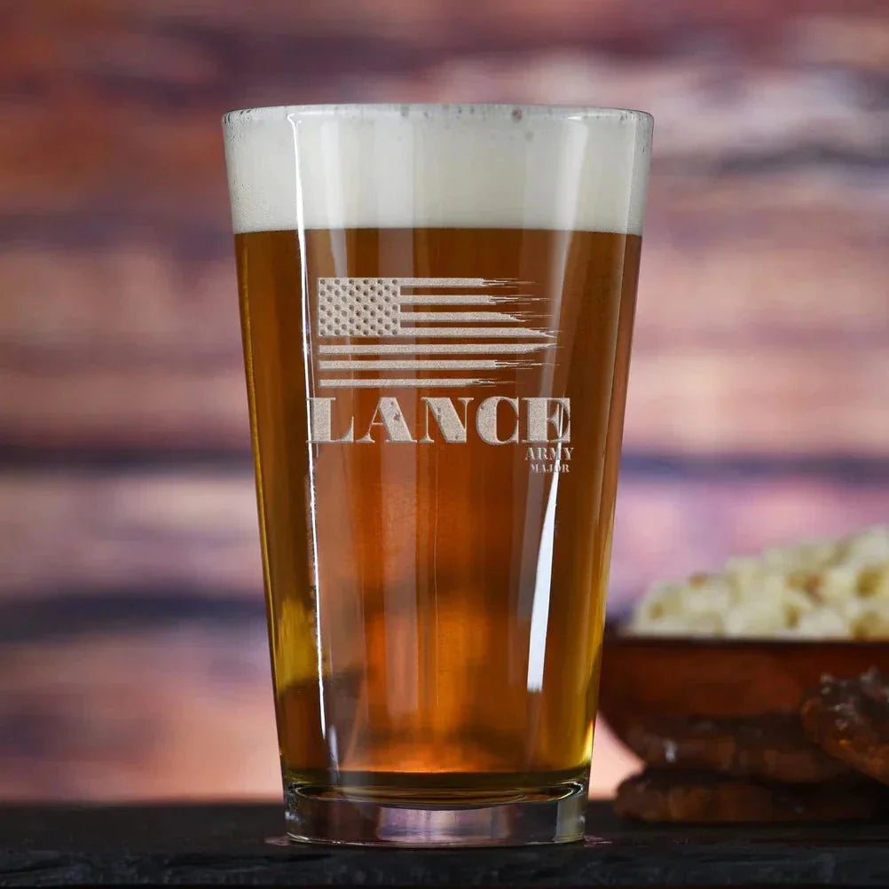 American Heroes Pint Pub Beer Glass - Drinking Glass - GroomsDay