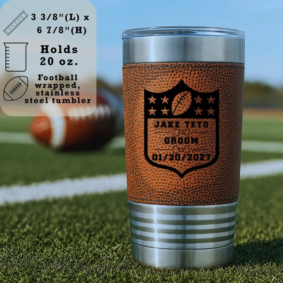 Personalized Groomsman Football Tumbler - Football - GroomsDay