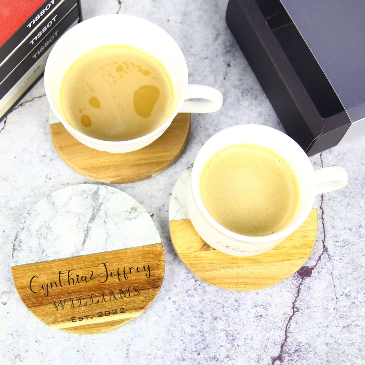 Stained & Marbled Coaster Set - Coasters - GroomsDay