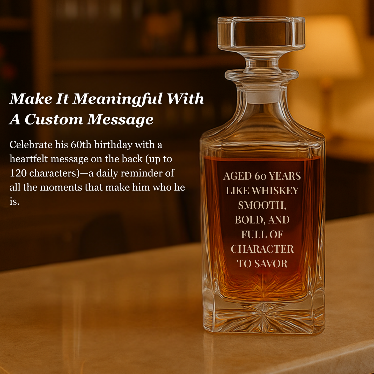 Personalized 60th Birthday Decanter – Vintage Aged to Perfection Gift