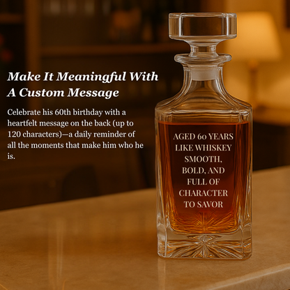 Personalized 60th Birthday Decanter – Vintage Aged to Perfection Gift