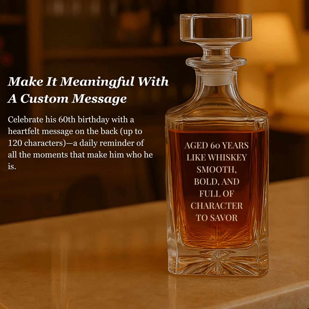 Personalized 60th Birthday Decanter - Birthday - GroomsDay