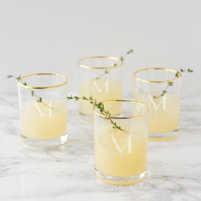 Gold Rimmed Whiskey Glass Set