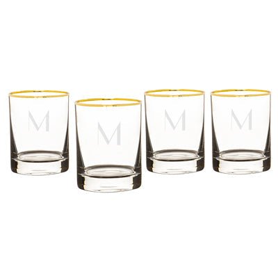 Gold Rimmed Whiskey Glass Set