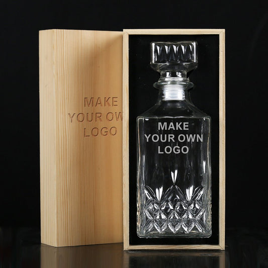 Unique Personalized Corporate Logo Whiskey Decanter Customized Decanter Gifts for Men by Groovy Guy