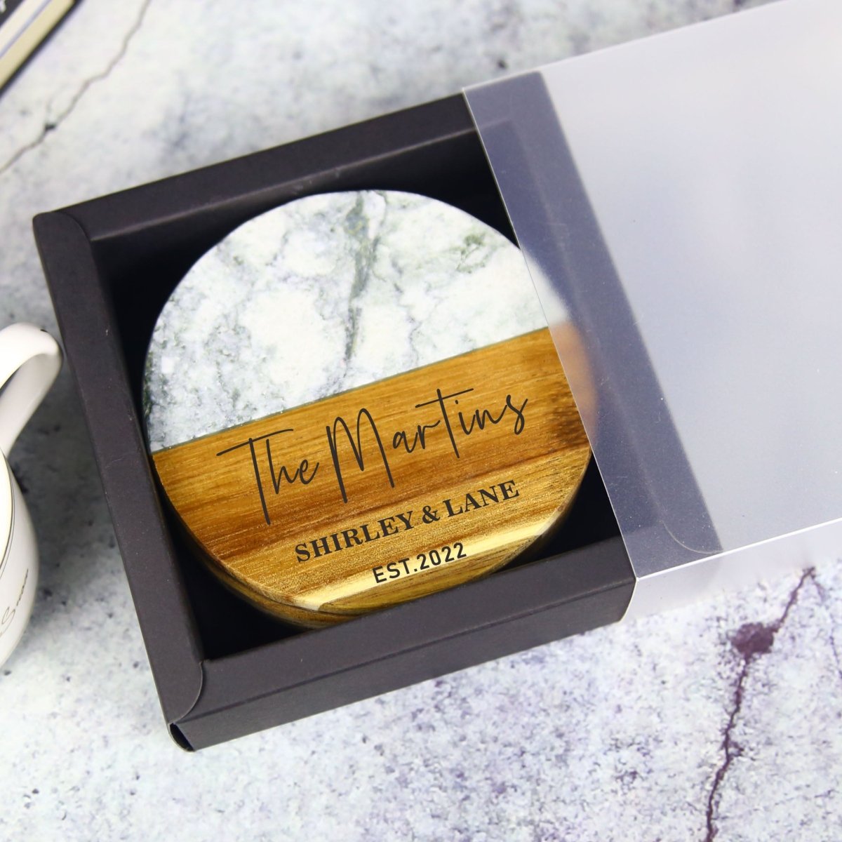 Stained & Marbled Coaster Set - Coasters - GroomsDay