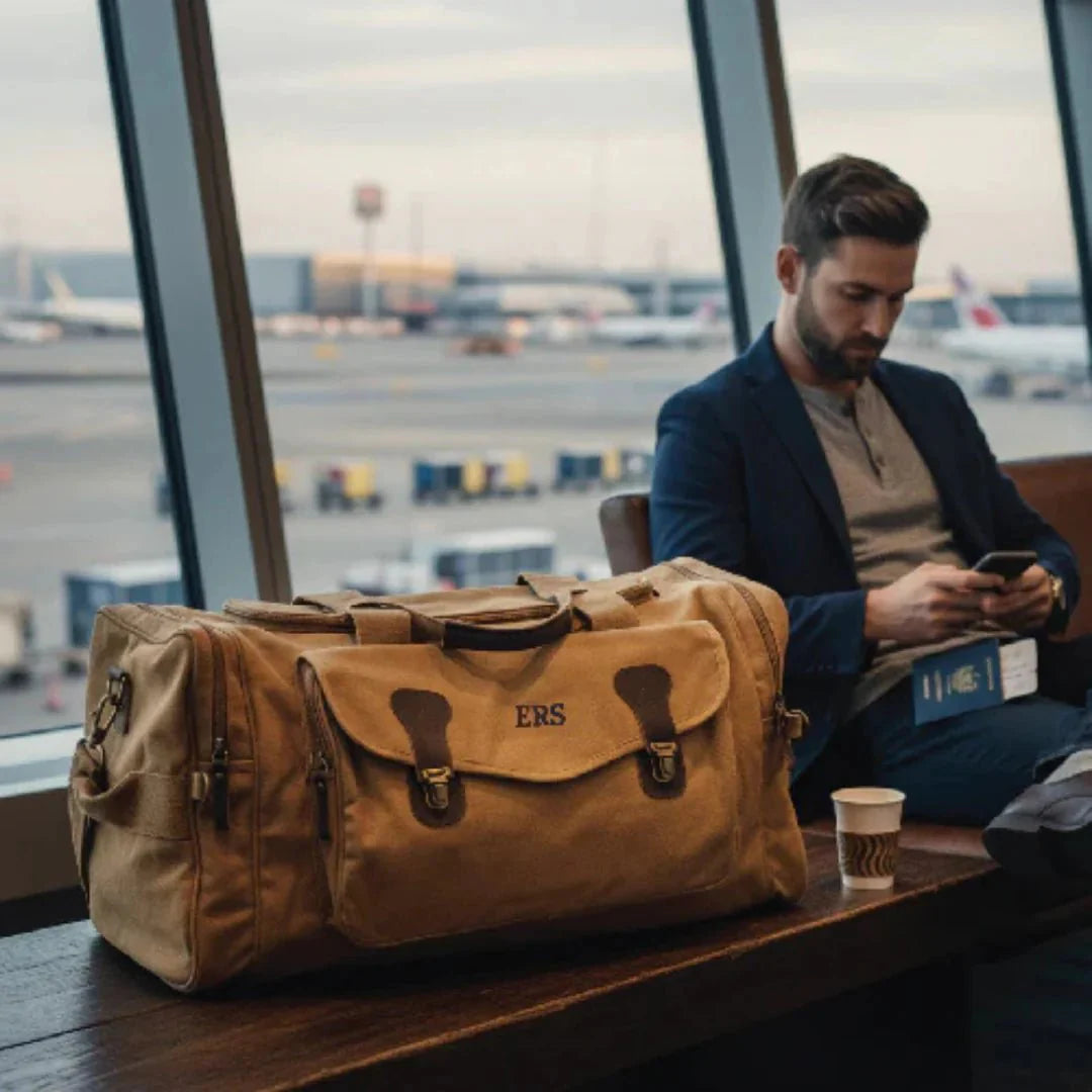 large canvas travel tote luggage men's duffle bag EKOROMIER Expandable for Men Traveling, Bag Weekender Overnight Bag,Mens Gym Carry on Duffel BagsCoffee This Large Waxed Canvas Weekender Duffle Bag Travel Mens is the perfect travel companion for adventurers Canvas Travel Tote Luggage Men\'s