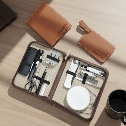 Personalized Travel Essentials for Men - Leather - GroomsDay