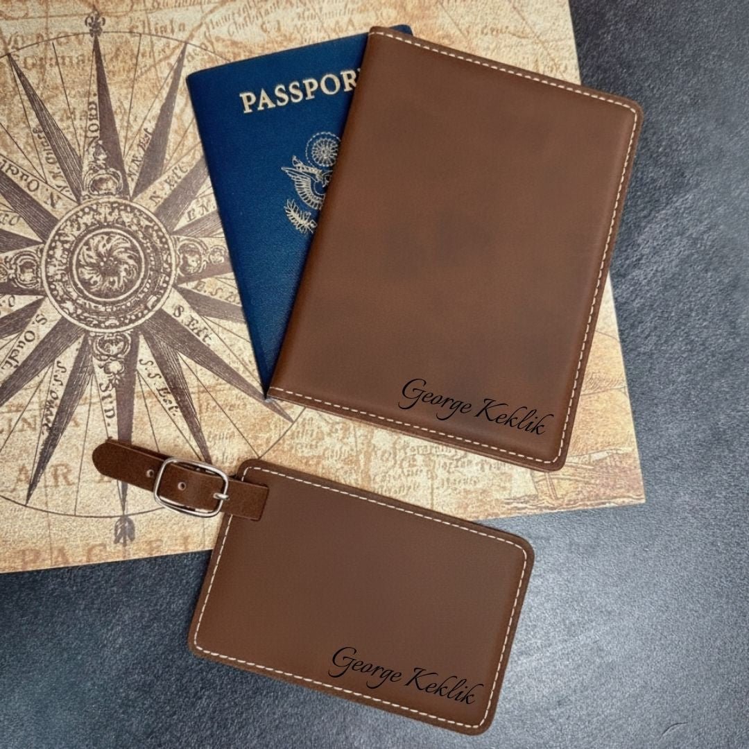 Personalized Travel Essentials for Men - Leather - GroomsDay