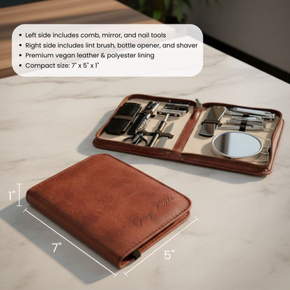 Personalized Travel Essentials for Men - Leather - GroomsDay