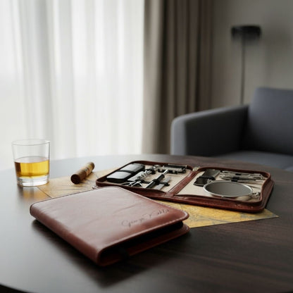 Personalized Travel Essentials for Men - Leather - GroomsDay