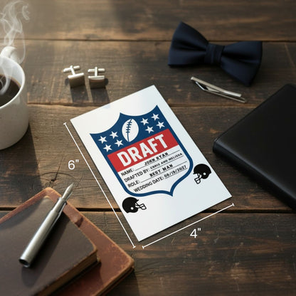 Groomsmen Football Draft Proposal - Proposal Card - GroomsDay