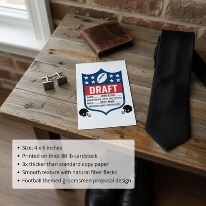 Groomsmen Football Draft Proposal - Proposal Card - GroomsDay