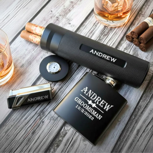 Box Sets Sip and Smoke Set by Groovy Groomsmen Gifts