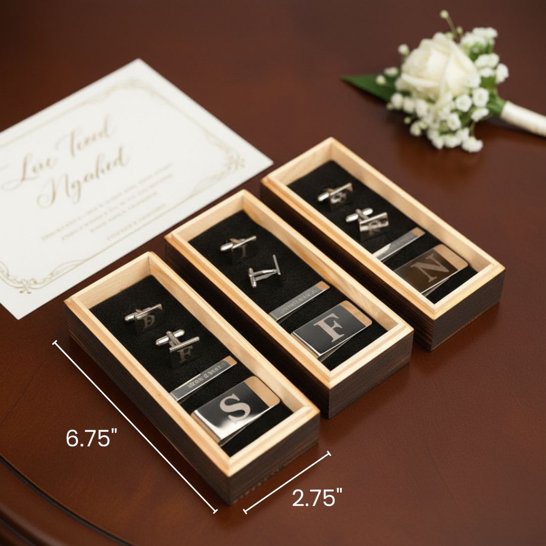 Custom Groomsmen Accessory Set - Gift Box - GroomsDay