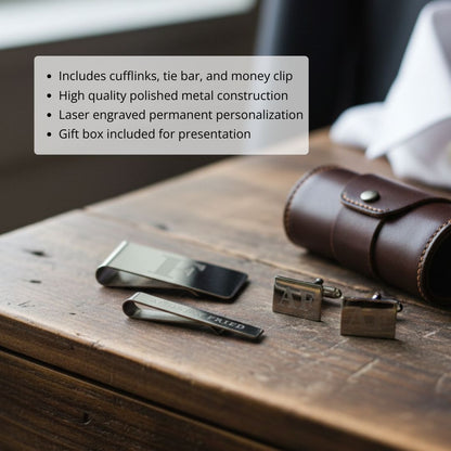 Custom Groomsmen Accessory Set - Gift Box - GroomsDay