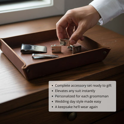 Custom Groomsmen Accessory Set - Gift Box - GroomsDay