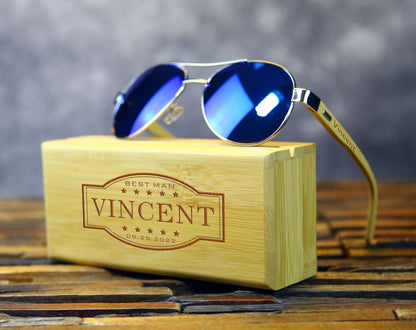 Custom Blue Ice Sunglasses - Sunglasses - GroomsDay