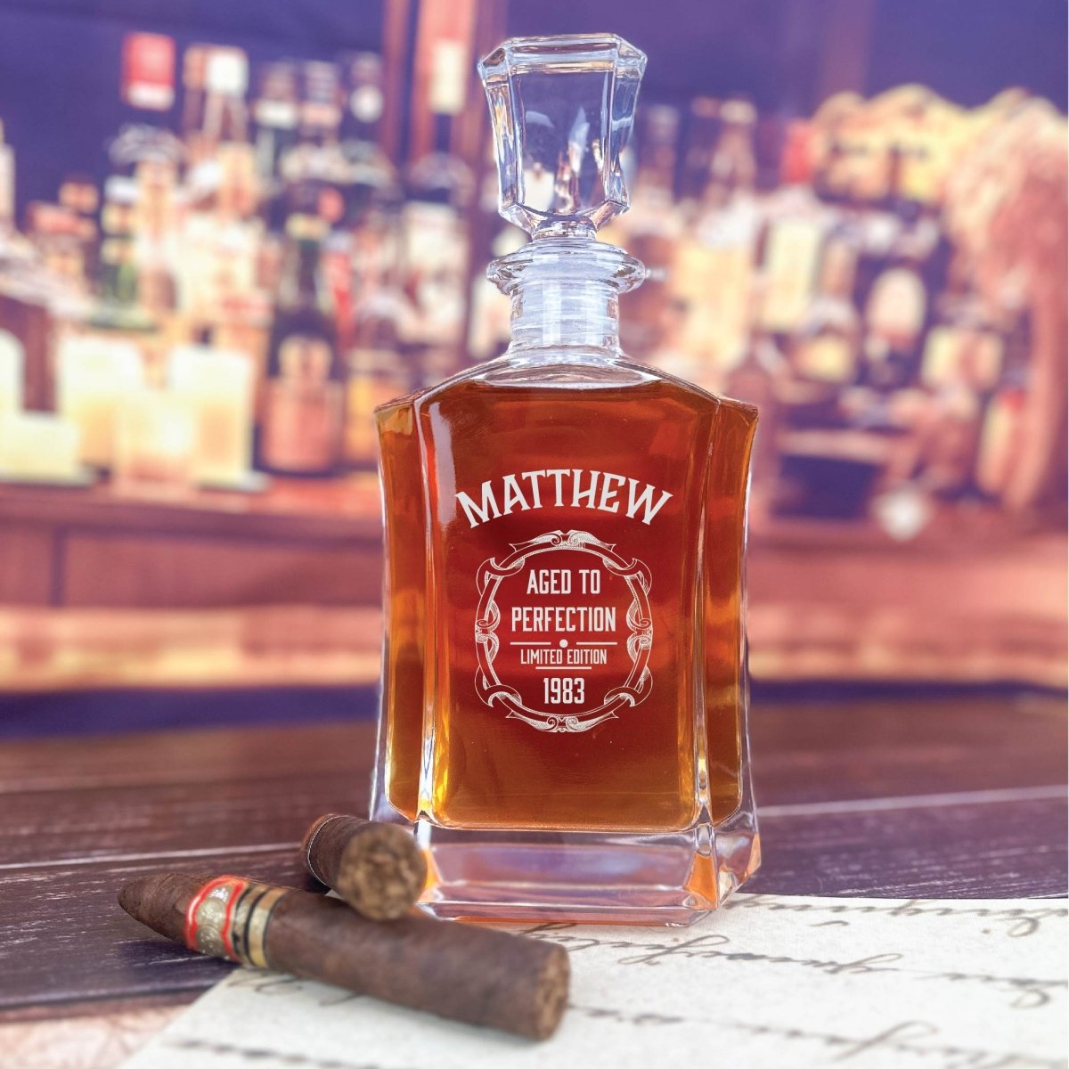 Aged To Perfection Decanter - personalized decanter - GroomsDay