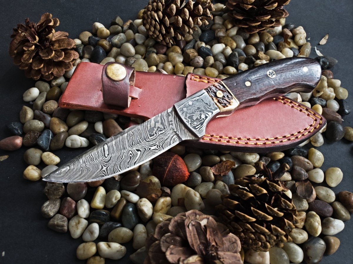 Damascus Steel Fixed Blade Knife - Damascus Knife - GroomsDay