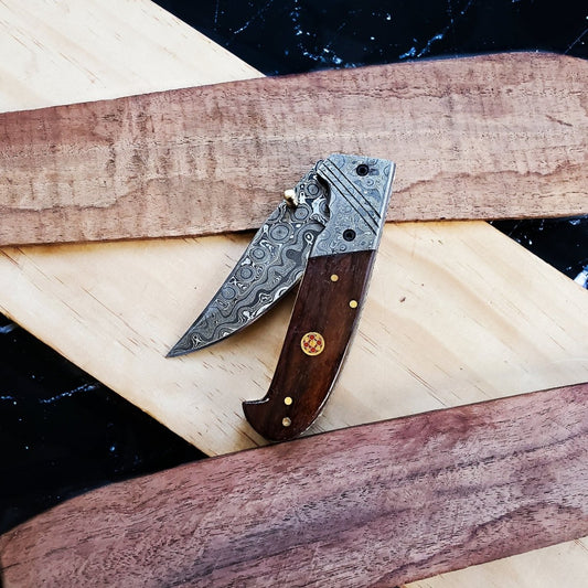 Damascus Folding Blade - Damascus Knife - GroomsDay