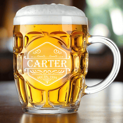 Personalized 20oz Britannia Beer Mug - Beer Glasses - GroomsDay